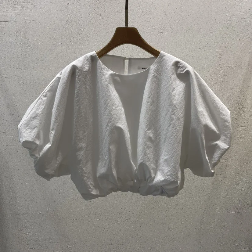 Korean Dongdaemun New 2024 Summer Cute Cute Doll Style Bubble Sleeve Short Sleeve Shirt for Women
