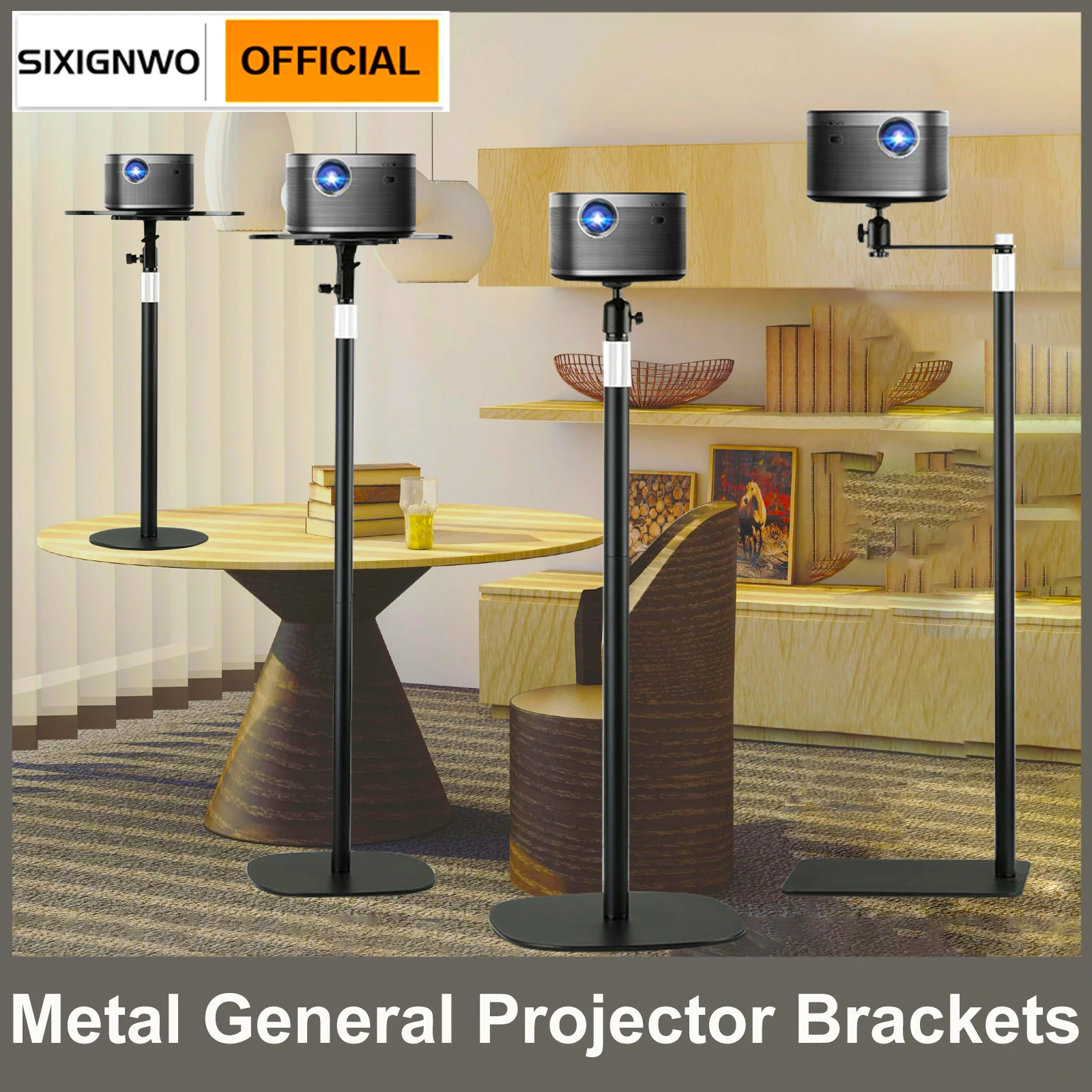 

125CM Floor Projector Bracket Metal Holder Multi-angle Adjustable 360 Degree PTZ Rotating Projector Support Stand for Film Video