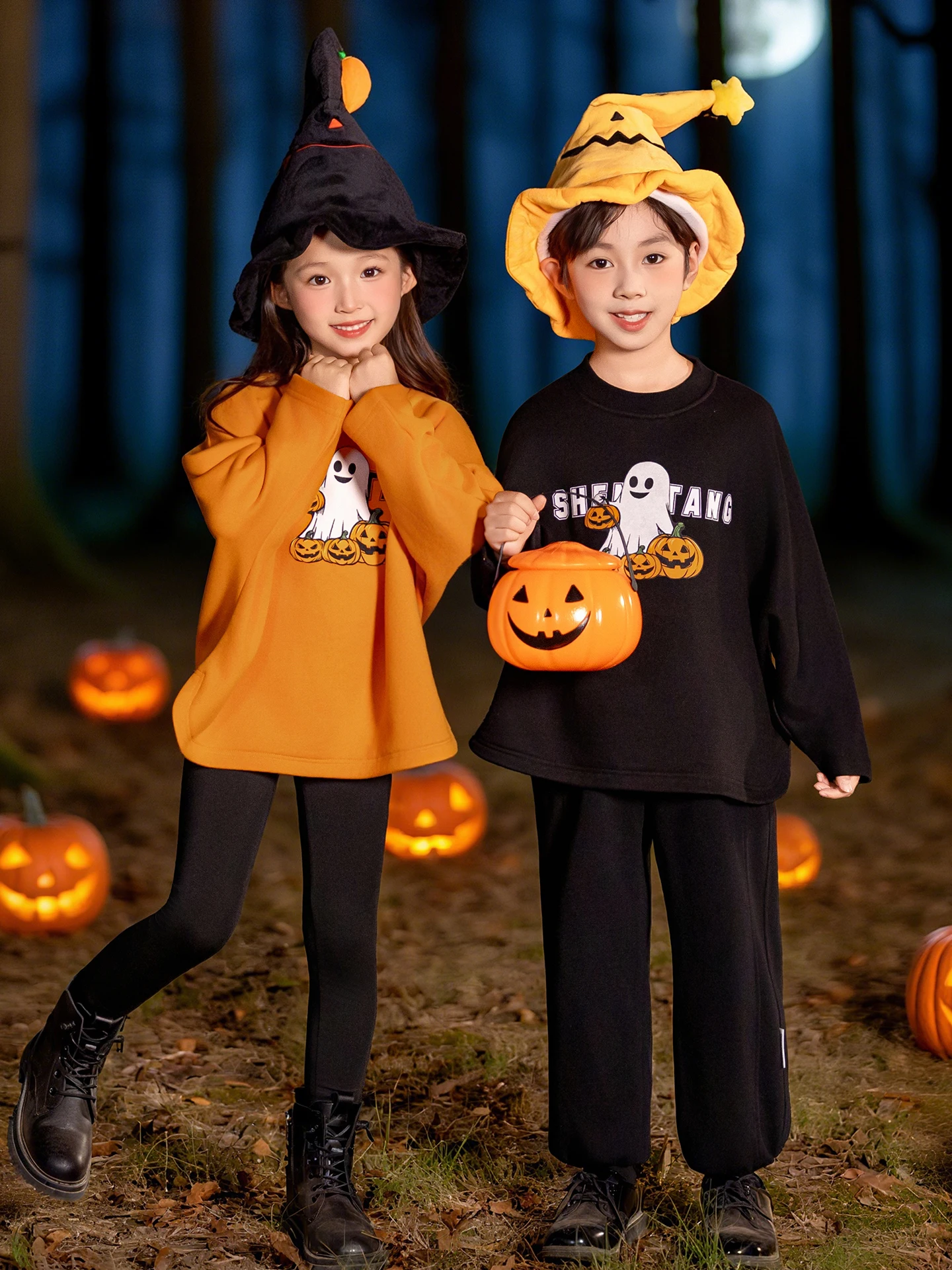 

Детский костюм для косплея на Хэллоуин, комплект летучей мыши, тыквы, наряд для выступлений для мальчиков и девочек, теплый Thiened Long Sve