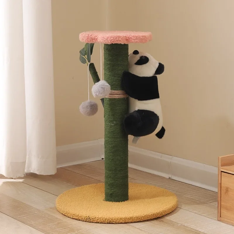 Cat Climbing Frame Sisal Grinding Claw Nest Wooden Climbing Frame Teasing Cat Jumping Platform Cute Panda Modelling Pet Supplies