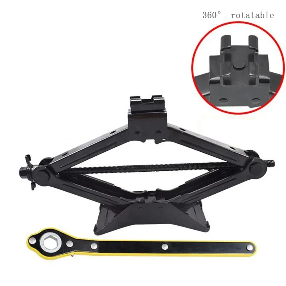 More Effortless 2Tons Foldable Car Jack Hand-operated Horizontal Type 2 Tons Tire Repair Tool