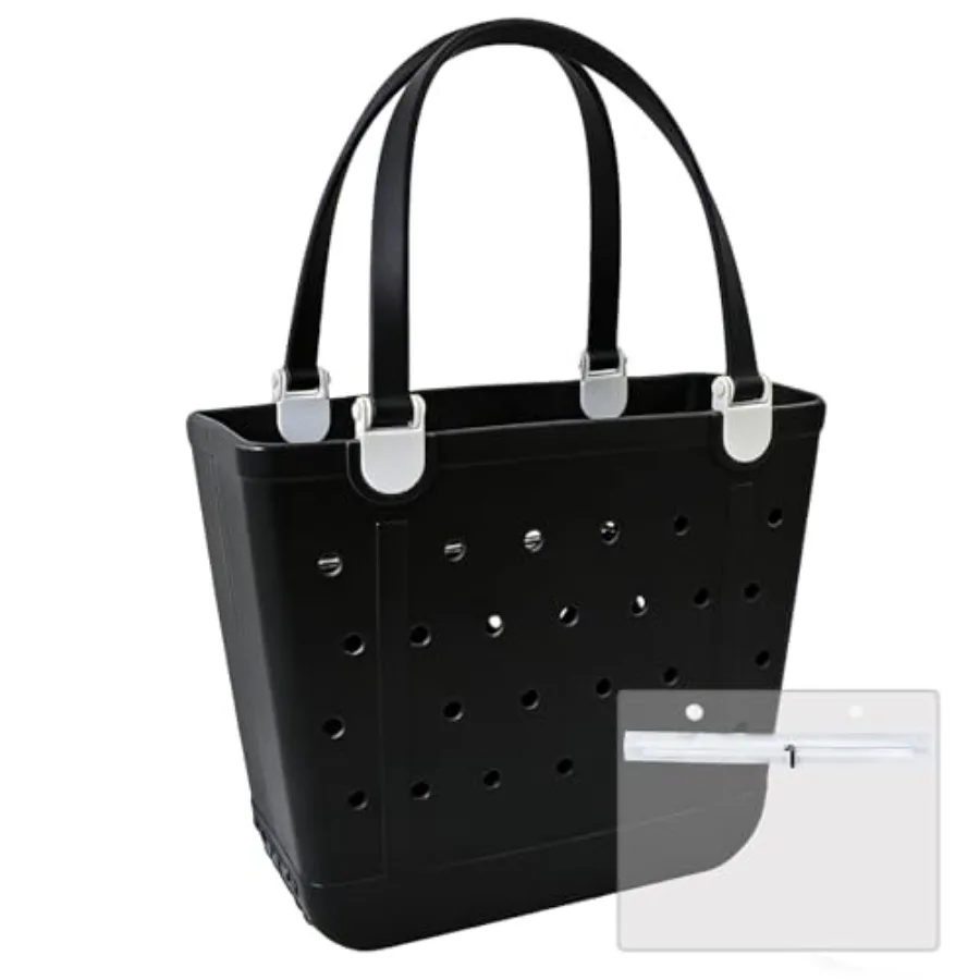 

Medium Beach Bag Waterproof Rubber Beach Bag Washable Open Tote Bag Durable Tote Travel Bags for Outdoor Sport