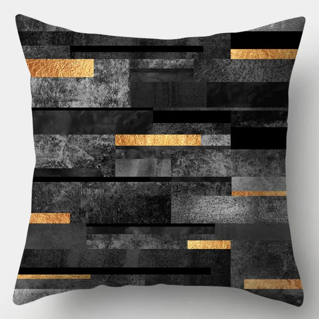 Light luxury  fashion black gold pattern pillowcase creative  living room sofa bedroom home decoration