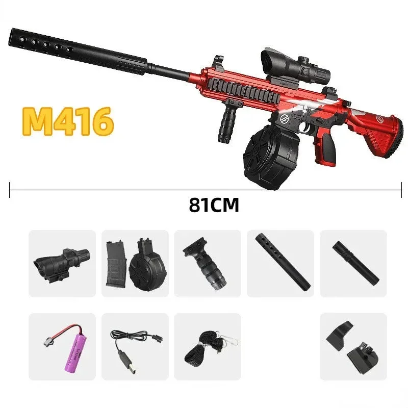 Electric M416 Beads Gun Toys With 10000 Water Balls Shooter Rifle Weapon CS Fighting Outdoor Game for Children Adult