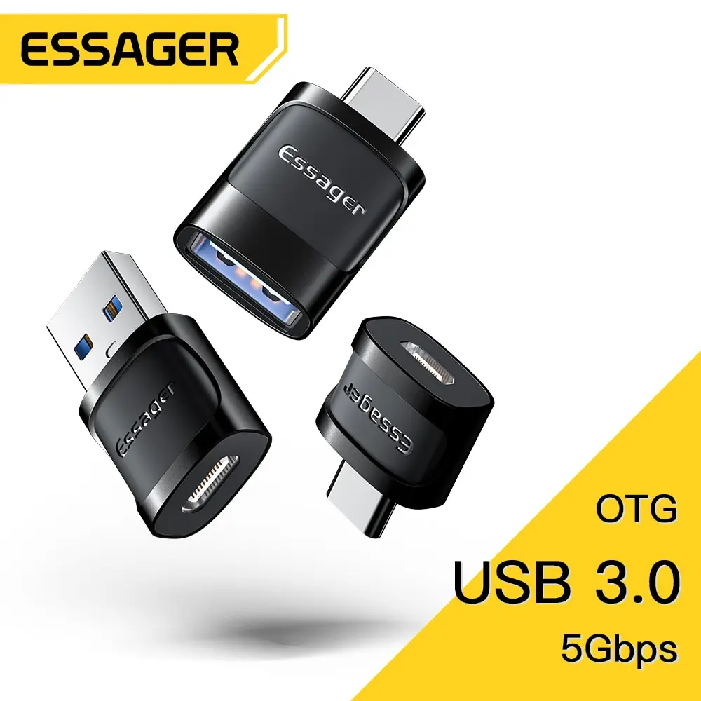 Essager OTG typ C do USB Micro USB do adaptera typu C Adapter OTG USB do typu C dla Macbook Xiaomi HUAWEI Samsung OTG złącze