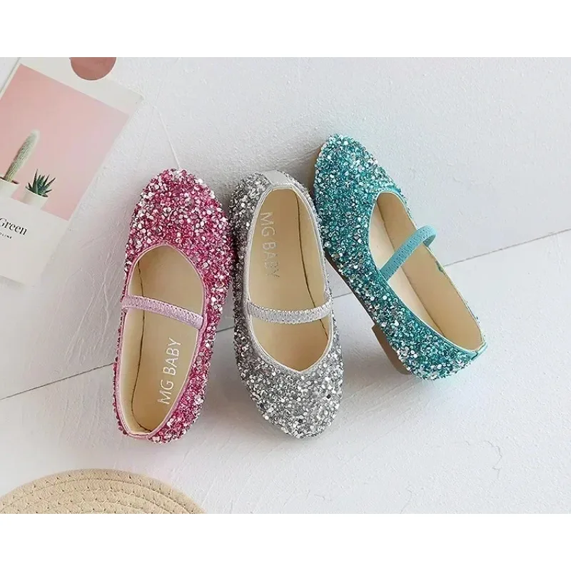 2025 Frühling 1 bis 12 Jahre alte Mädchen-Kleiderschuhe Beauty Pointed Toe Teen Girl Lederschuhe Bling Princess Hochzeitsschuhe – Detail 5