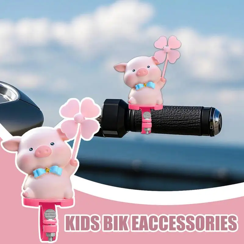 

Bicycle Cartoon Little Pink Pig Toy Helmet Bicycle Windmill Pig Handlebar Decoration Ornament Bicycle Accessories