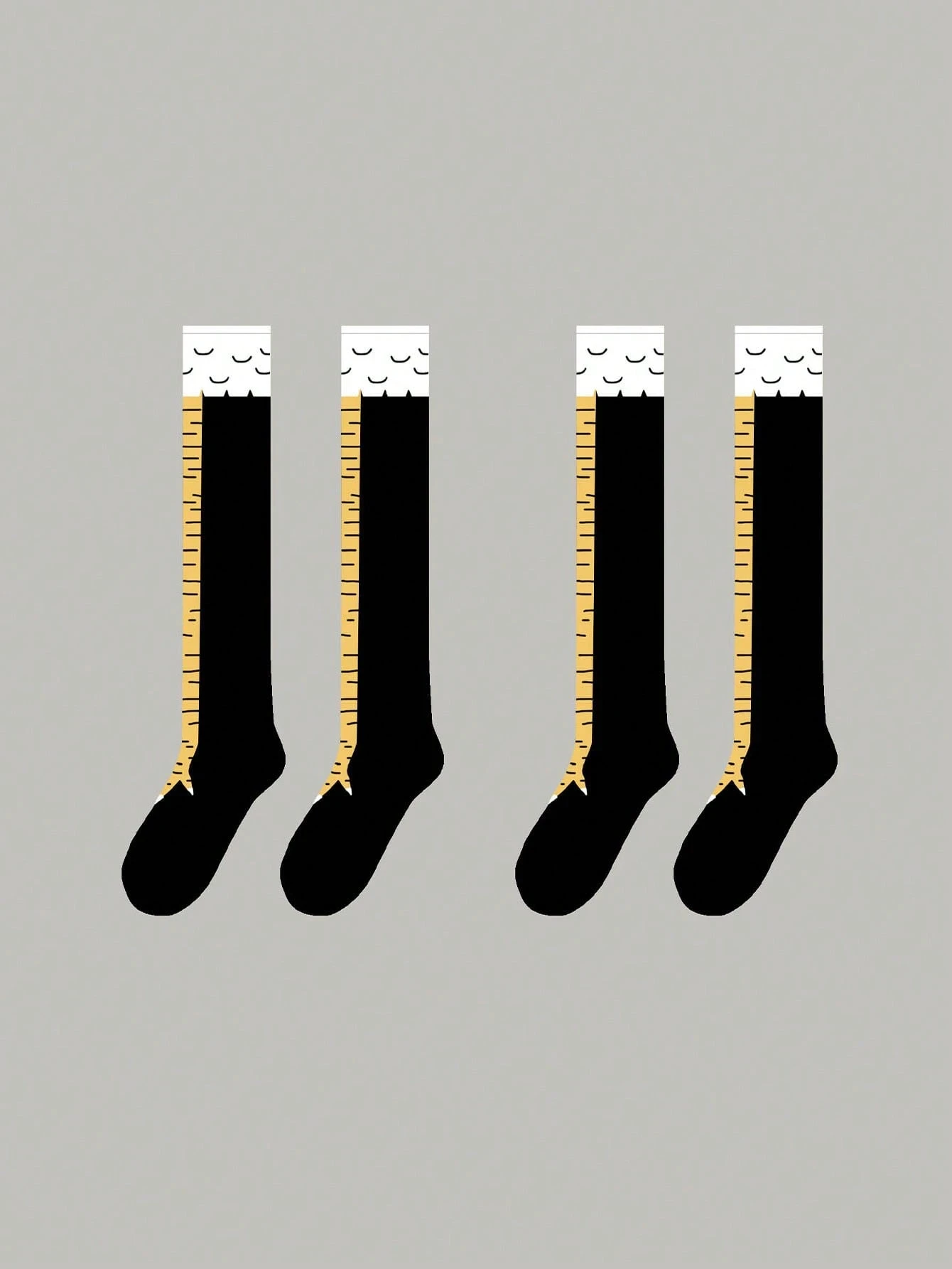 1/2 زوج المرأة طول الركبة جوارب ساق الدجاج متعة الكرتون مجنون أقدام الدجاج تنفس مريحة جوارب مبتكرة #5