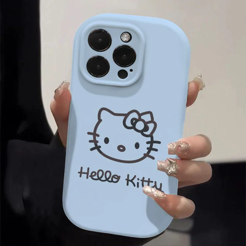 Novo kawaii sanrio olá kitty branco macio silicone anti deslizamento caso de telefone anti gota iphone 16 15 14 12 13 11 pro max alta beleza