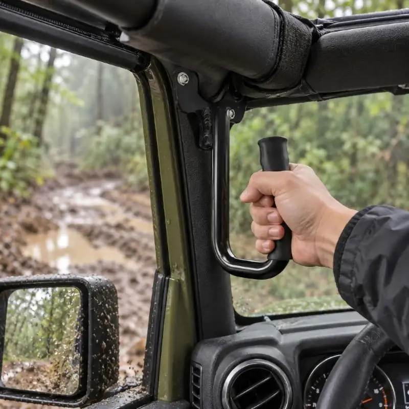 Front Grab Bar Grab Handles Front Grab Handle with Wrapped Grip for the Stated 1997-2006 Vehicle Front Position, Two-Hole H9EE