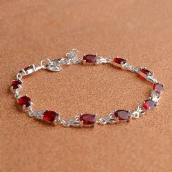 Fashion Sweet Charm Bracelet&Bangle for Women 925 Sterling Silver Heart Wedding&Birthday Vintage Jewelry Girls Gift