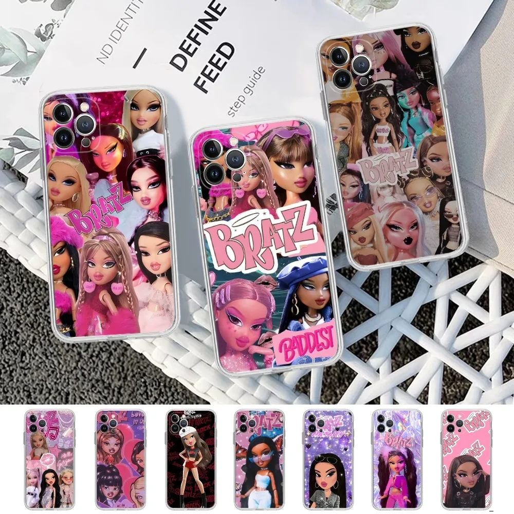 

Lovely Cartoon Fashion B-Bratz-Doll Phone Case iPhone 15 14 11 12 13 Mini Pro XS Cover 6 7 8 Plus X XR SE 2020 Funda Shell