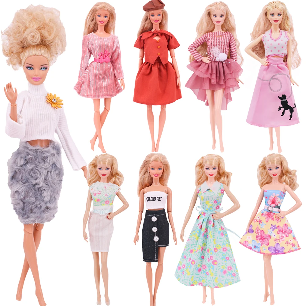 2023 Latest Dress Barbies Casual Fashion Clothing Handmade Clothes Suitable For 30cm Doll Accessories Diy Gift Free High Heels