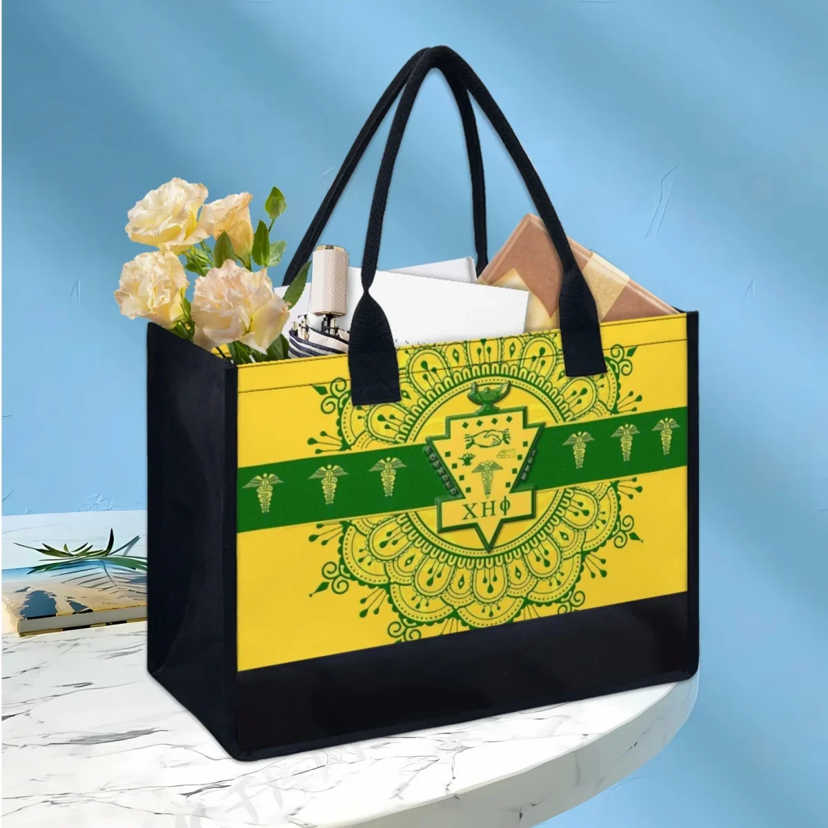 Tote Bags for Women Chi Eta Phi Sorority Print Utility Handle Shoulder Bag Party Wedding Commuting Elegant Girls Clutch Gift New