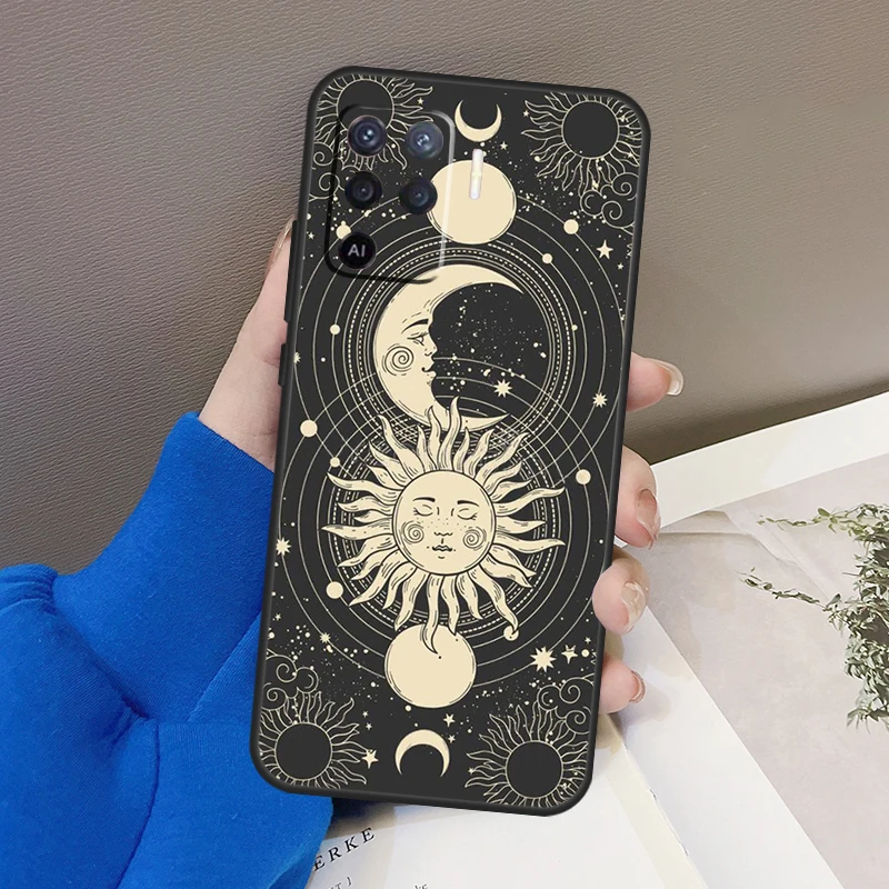 Magic Moon Tarot For OPPO A78 A77 A57 A17 A15 A16 A76 A96 A52 A72 A93 A74 A94 A5 A9 A31 A53S A54S A57s Case