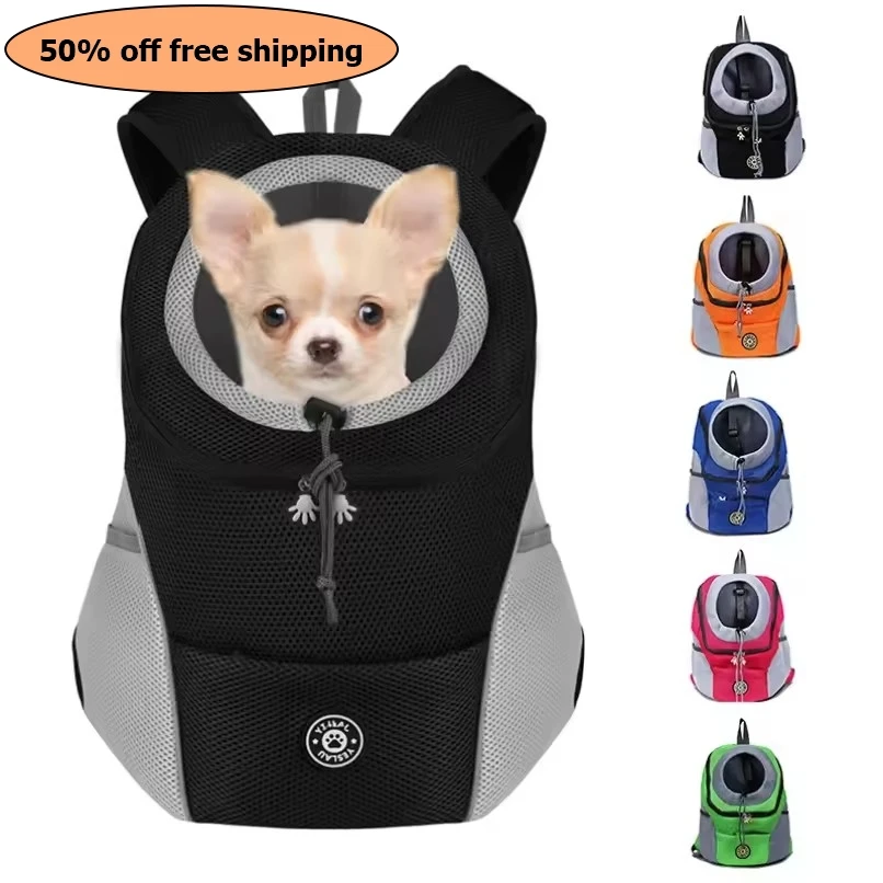 

Pet Backpack Portable Portable dog Double Shoulder bag Outdoor Travel cat Carrier Bag Pet Front Bag Mesh Backpack Free shipping