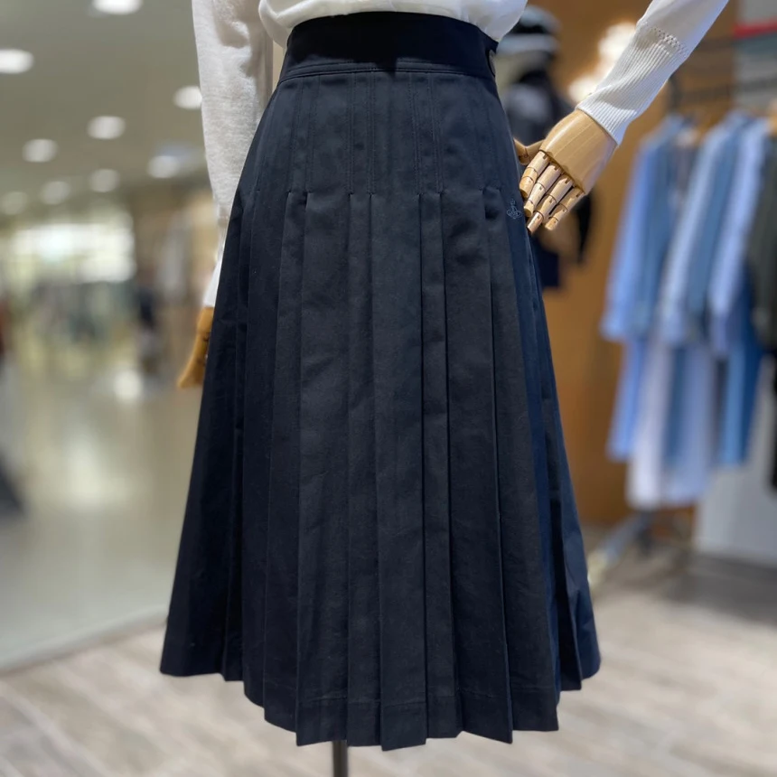 Trendy Niche Design Mid-Length Skirt for Women Saturn Embroidered Pleated High Waist Skirt Cotton Autumn and Winter 2023