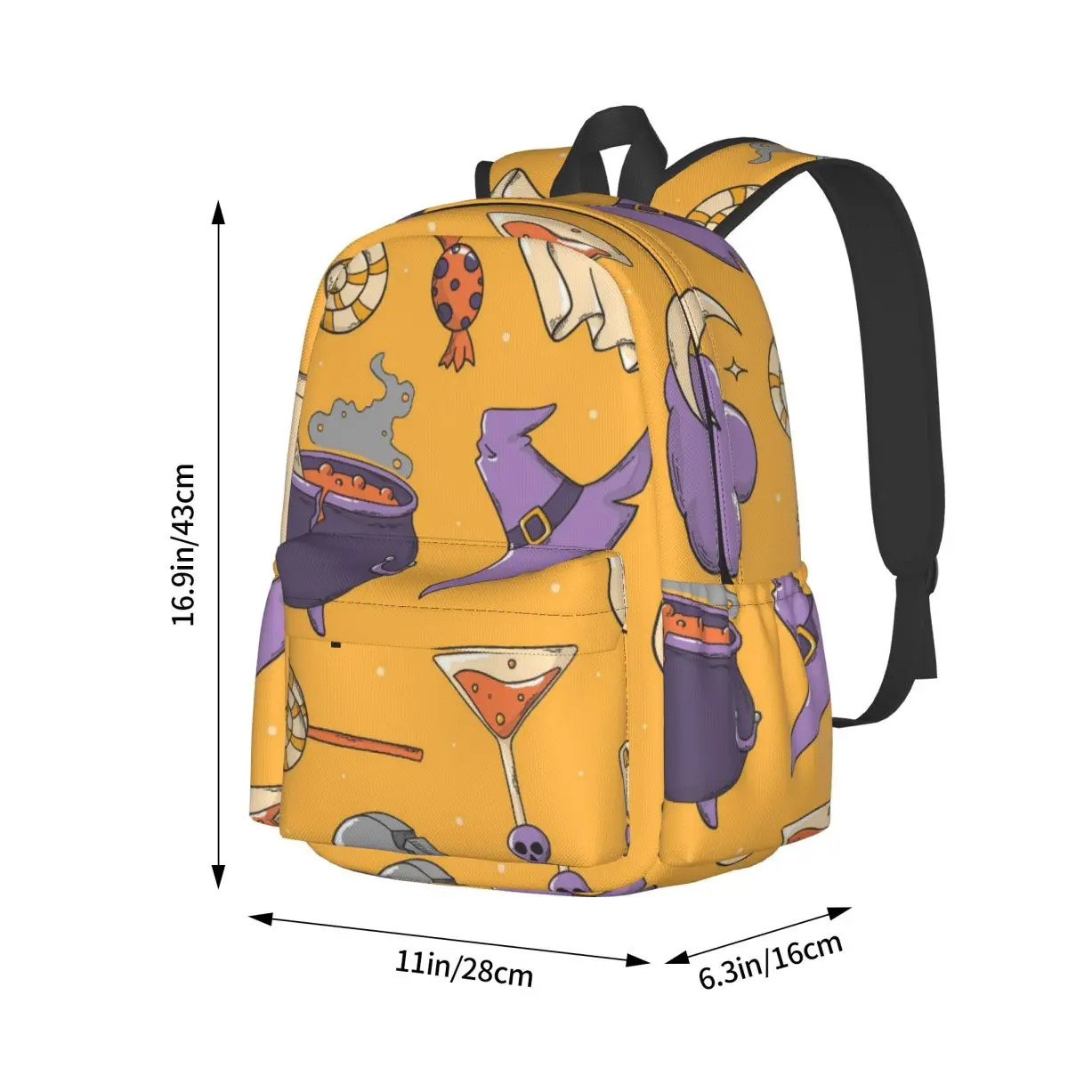 Halloween Pattern Large Capacity Student Backpack Casual Fashion School Bag Travel Rucksack Daypack Bookbag