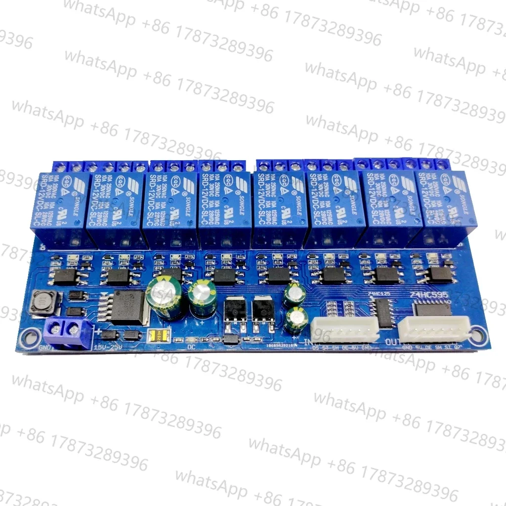 

C51 Single Chip Microcomputer 8-way Relay Module with Optocoupler Isolation 74HC595 Cascade Control