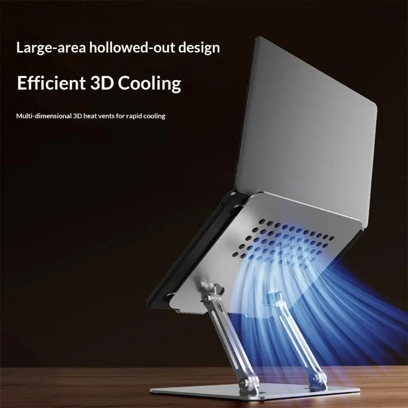 Adjustable Computer Stand with 360 Rotating Base Foldable Laptop Stand for Desk HX5E