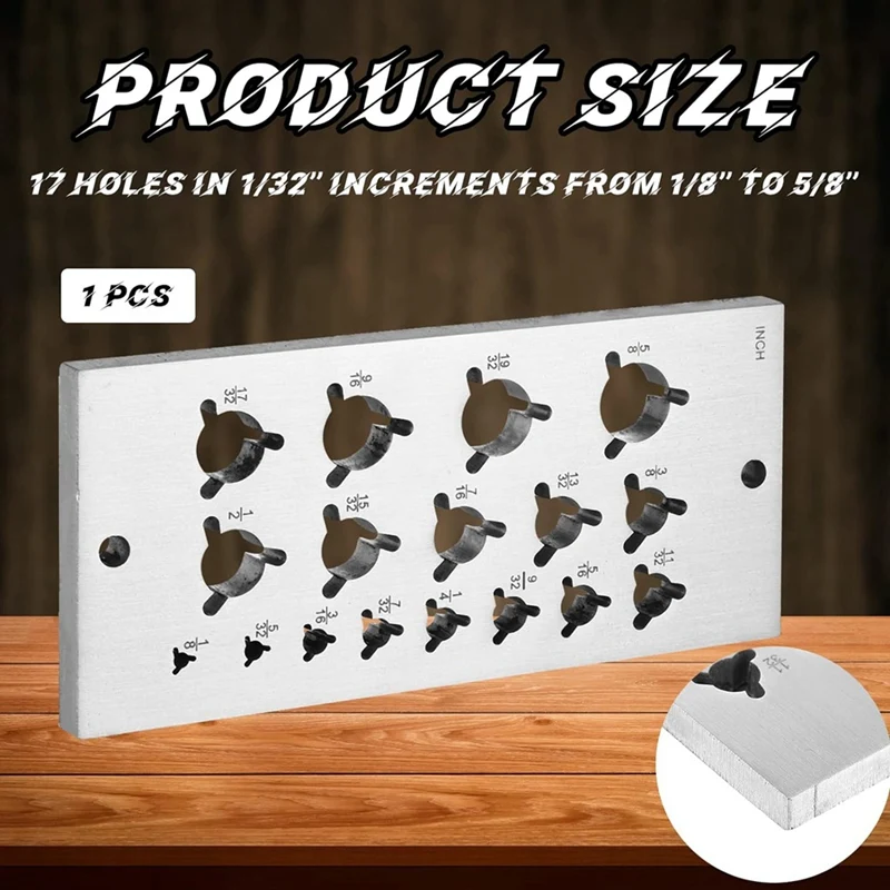 2 Pieces Dowel Making Tool Imperial 17 Holes In 1/32In Increments From 1/8In To 5/8In