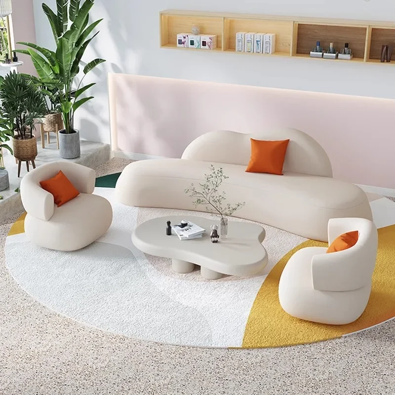 White Nordic Designer Sofa Set Single Modern Style Loveseat Lounge Couch Floor Luxury Divano Soggiorno Apartment Furniture