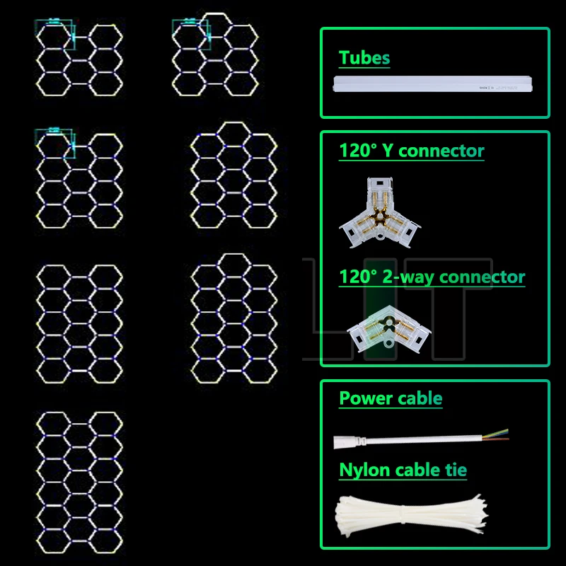 Imagem -03 - Luz de Teto Led para Sala Luz de Teto Honeycomb Emenda Hexagonal Lustre Garagem Interior 110220v Zk50