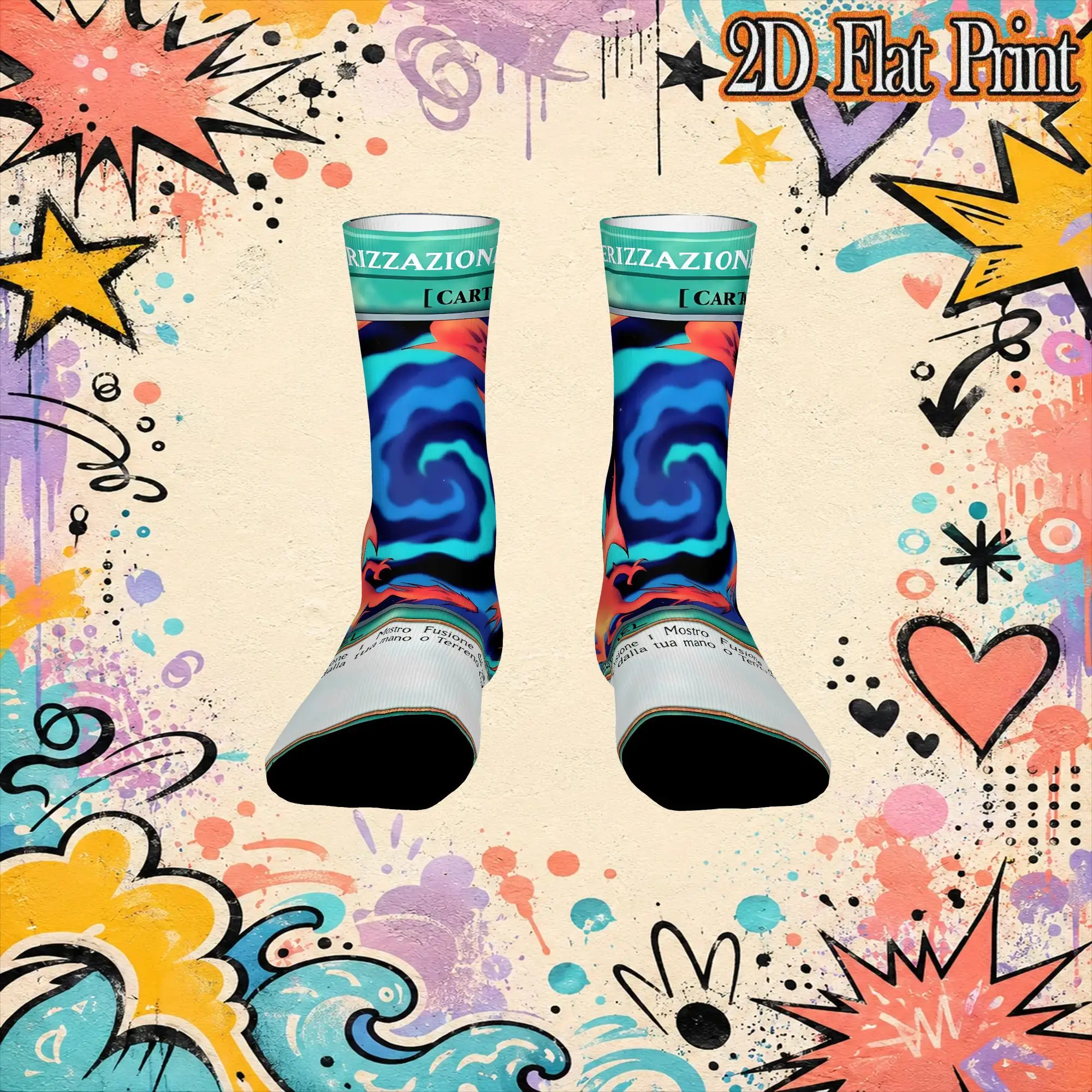 Autumn Winter Retro YU GI OH Card Meme Crazy Men's compression Socks Unisex  Funny Crew Sock