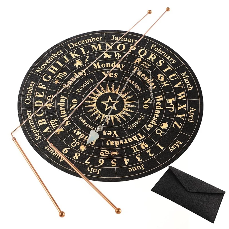 SEWS-Copper Dowsing Rods - 2PCS Divining Rods+Dowsing Pendulum + Divination Mat- Divining Water, Treasure, Buried Items Etc