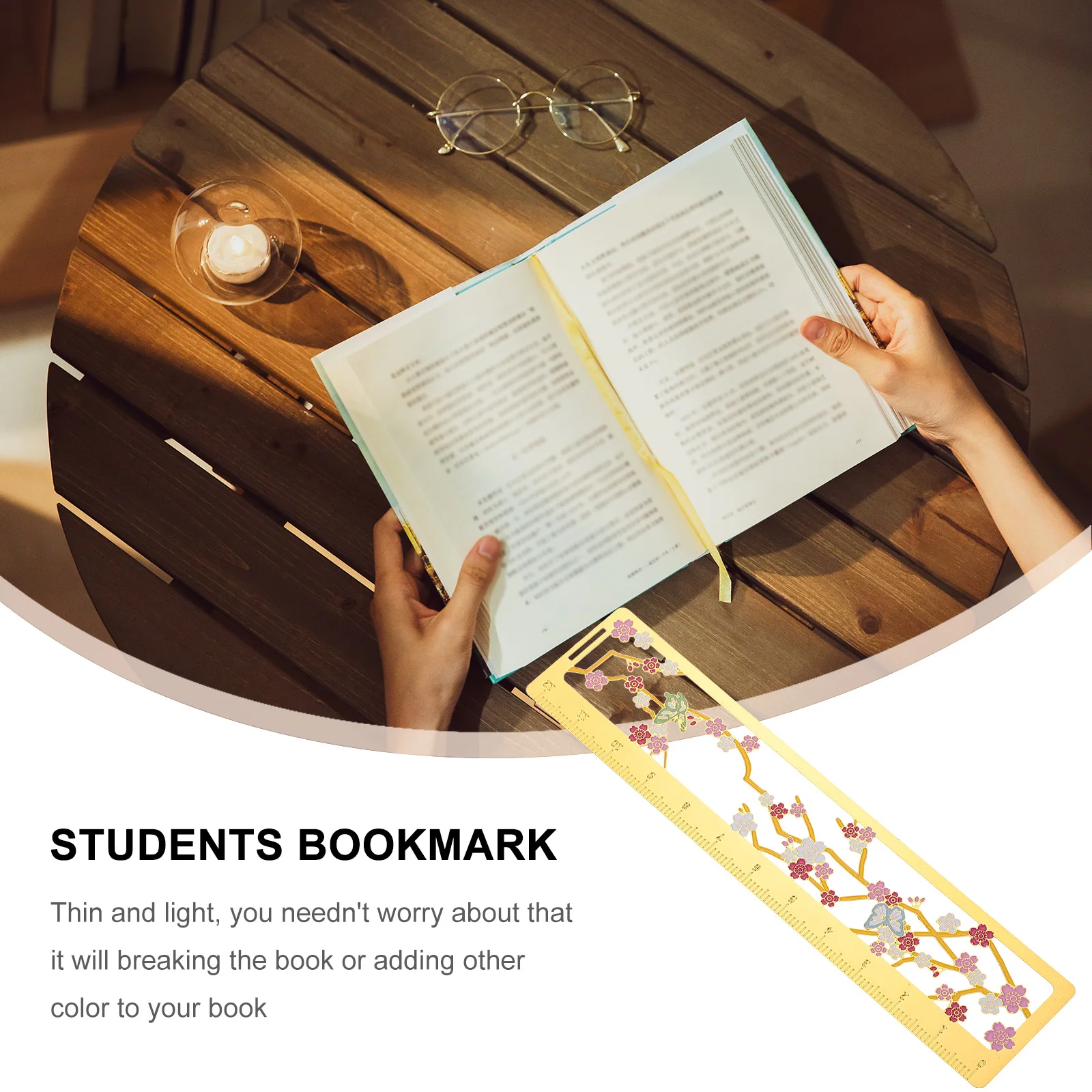 

Vintage Bookmark Binder Ruler Page Elegant with Marker Planner Decorative Lightweight