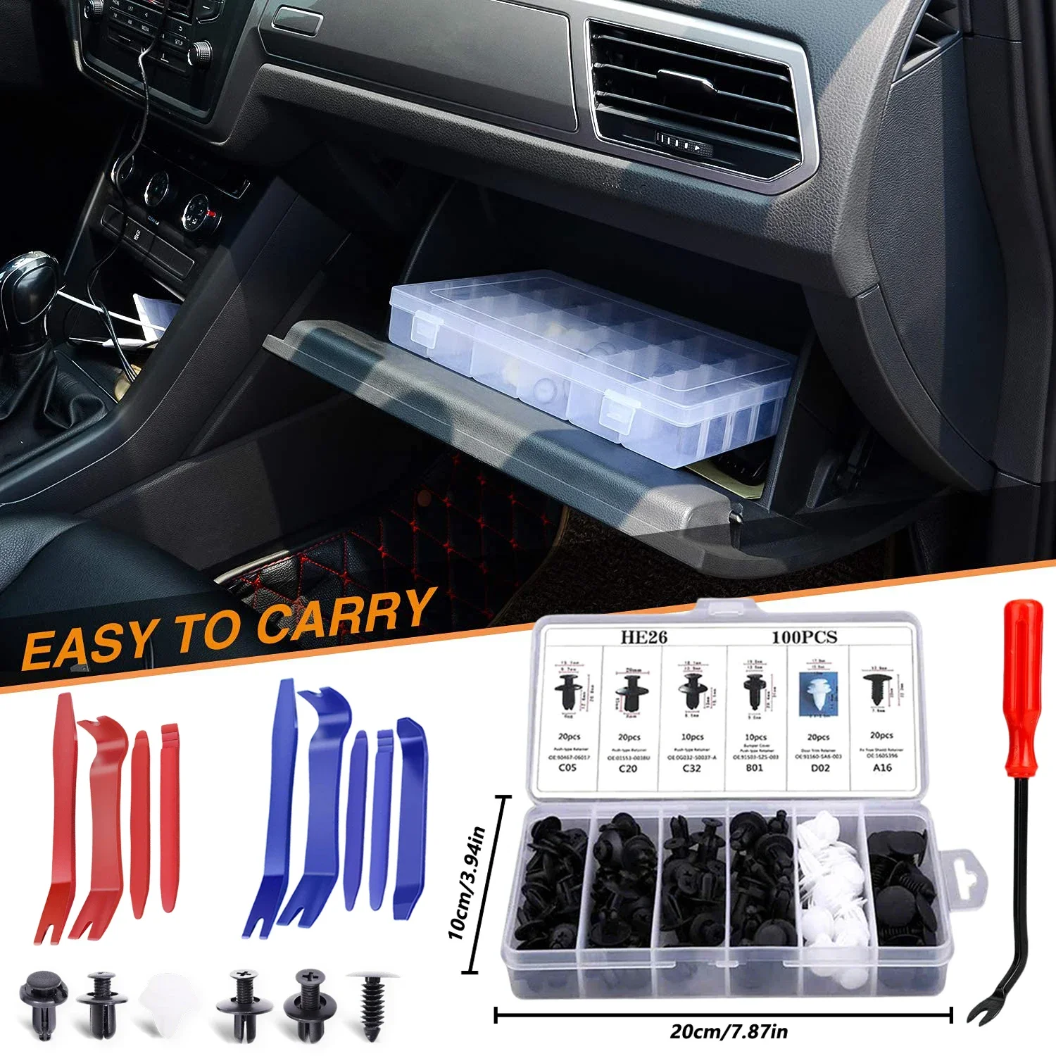 

Auto Fastener Clip Kit Fender Rivet Clips Car Body Push Retainer Pin Rivet Bumper Door Trim Panel Retainer Car Clips
