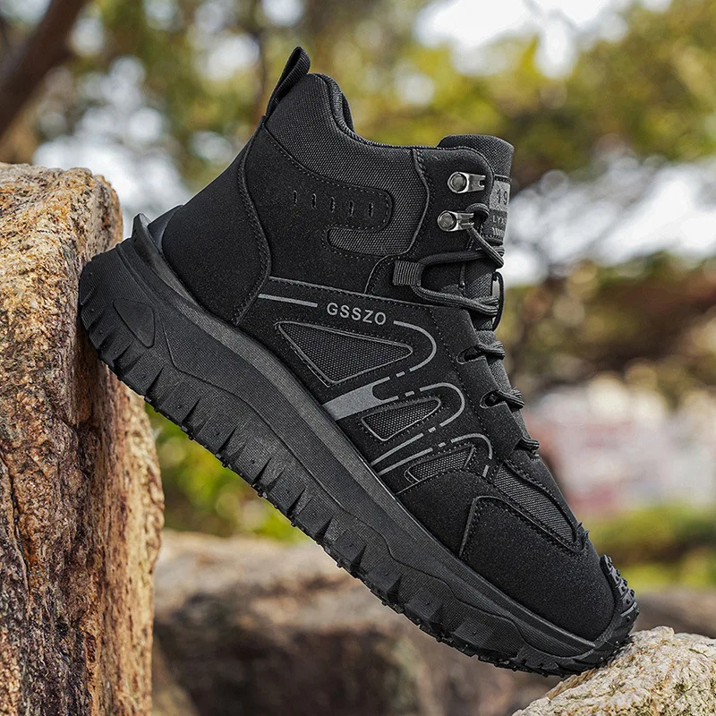 2026 Men Sneakers White Casual Non Slip Running Shoes Outdoor Hiking Climbing Waterproof Breathable Lace Up Platform Sneakers