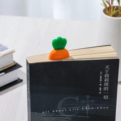 1 Pc Silicone Cute Carrot Bookmark Cartoon 3D Stereo Book Marks for Kids DIY Decoration Gift School Supplies Office Stationery