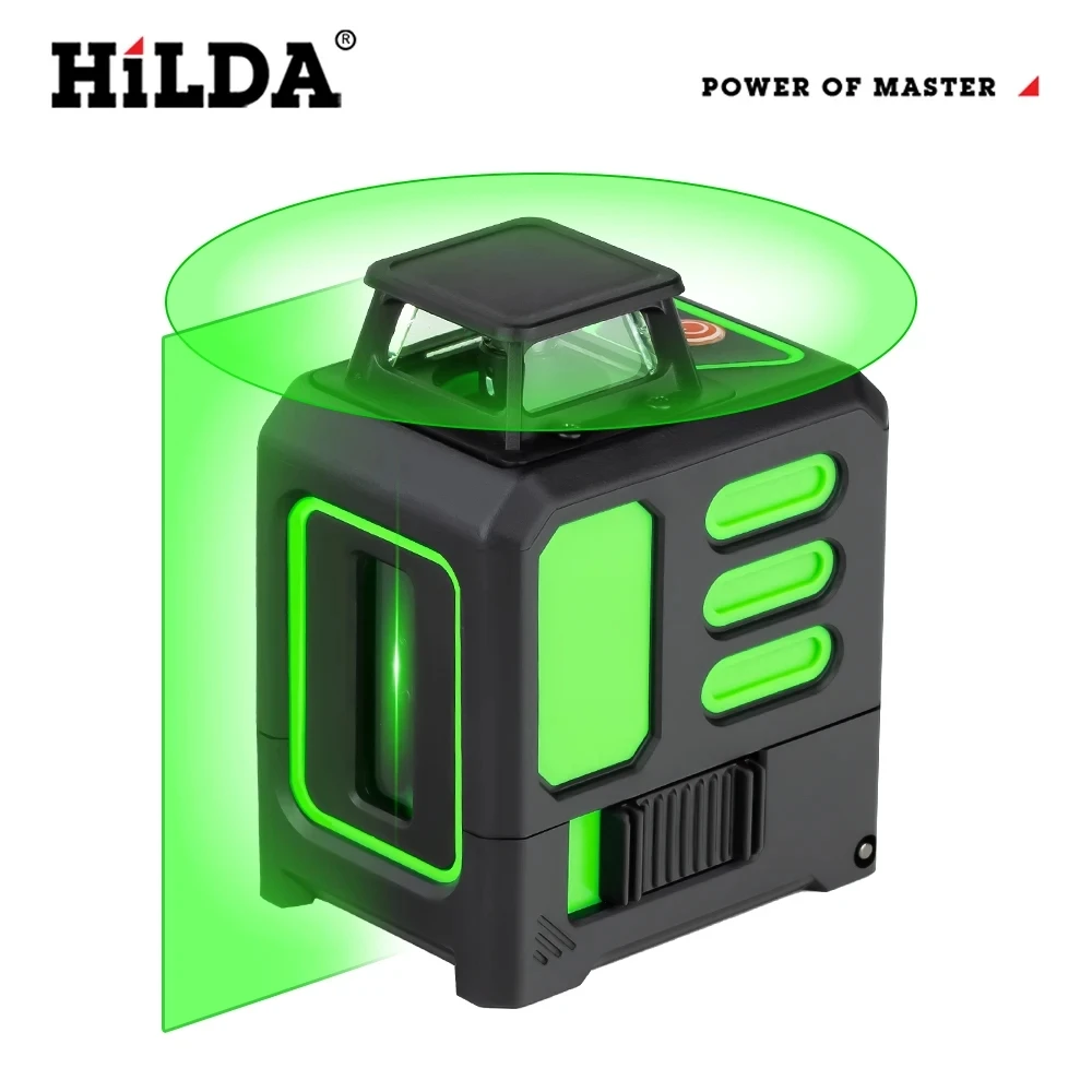 HILDA Laser-Nivelliergerät 2 Linien/5 Linien 360° Automatische Nivellierung Baustellengerät Grünes Licht Kreuzlaser Gutes Geschenk – Detail 21