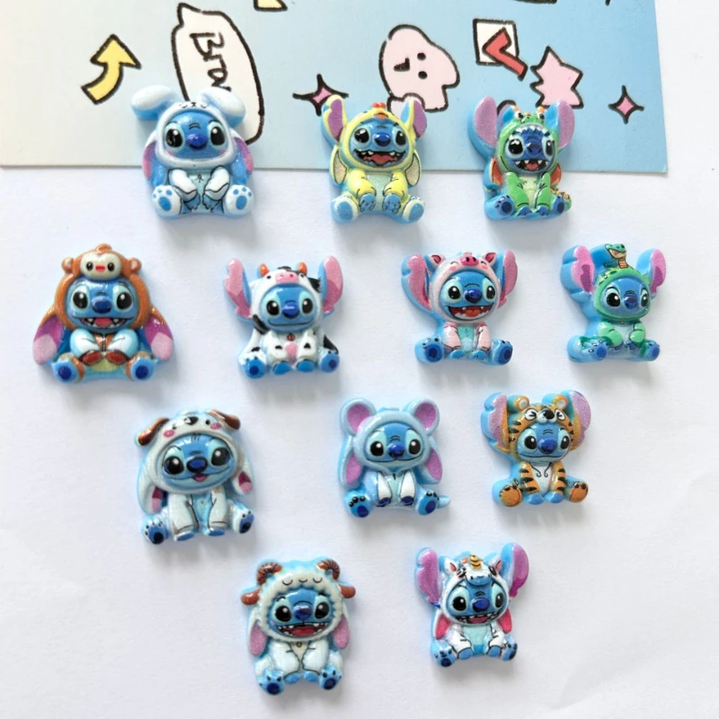 MINISO Disney Stitch Resin Shoes Charms Cute Cartoon Glossy DIY Craft Accessories for Clogs Sandals Xmas Party Gifts Favors