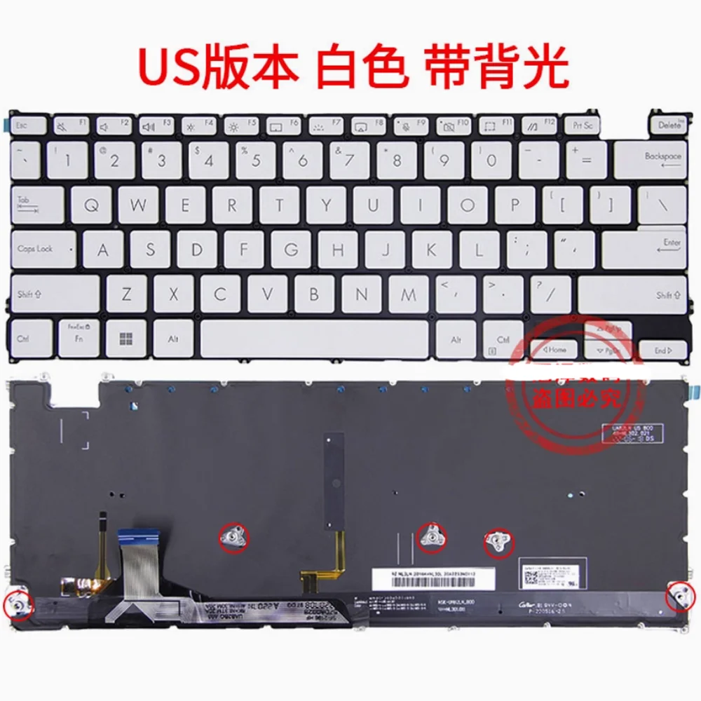 Американская раскладка для ASUS Zenbook Lingyao 14 UX3402Z UM3402 S13 X13 UM5302T Q409ZA UM5302LA UM5302TA UX3402V подсветка клавиатуры ноутбука