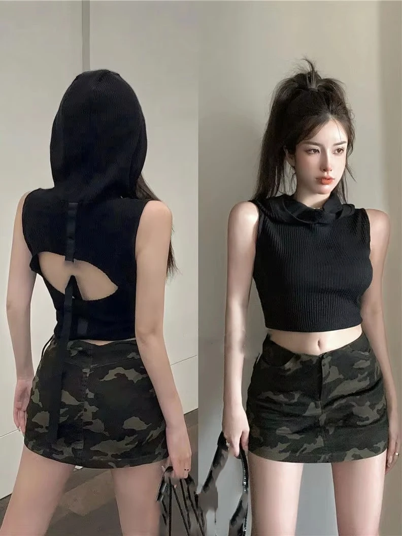 Faldas de camuflaje Vintage de calle de verano Y2k, falda ceñida de cintura alta para Mujer, novedad de verano 2021, Faldas informales que combinan con todo para Mujer