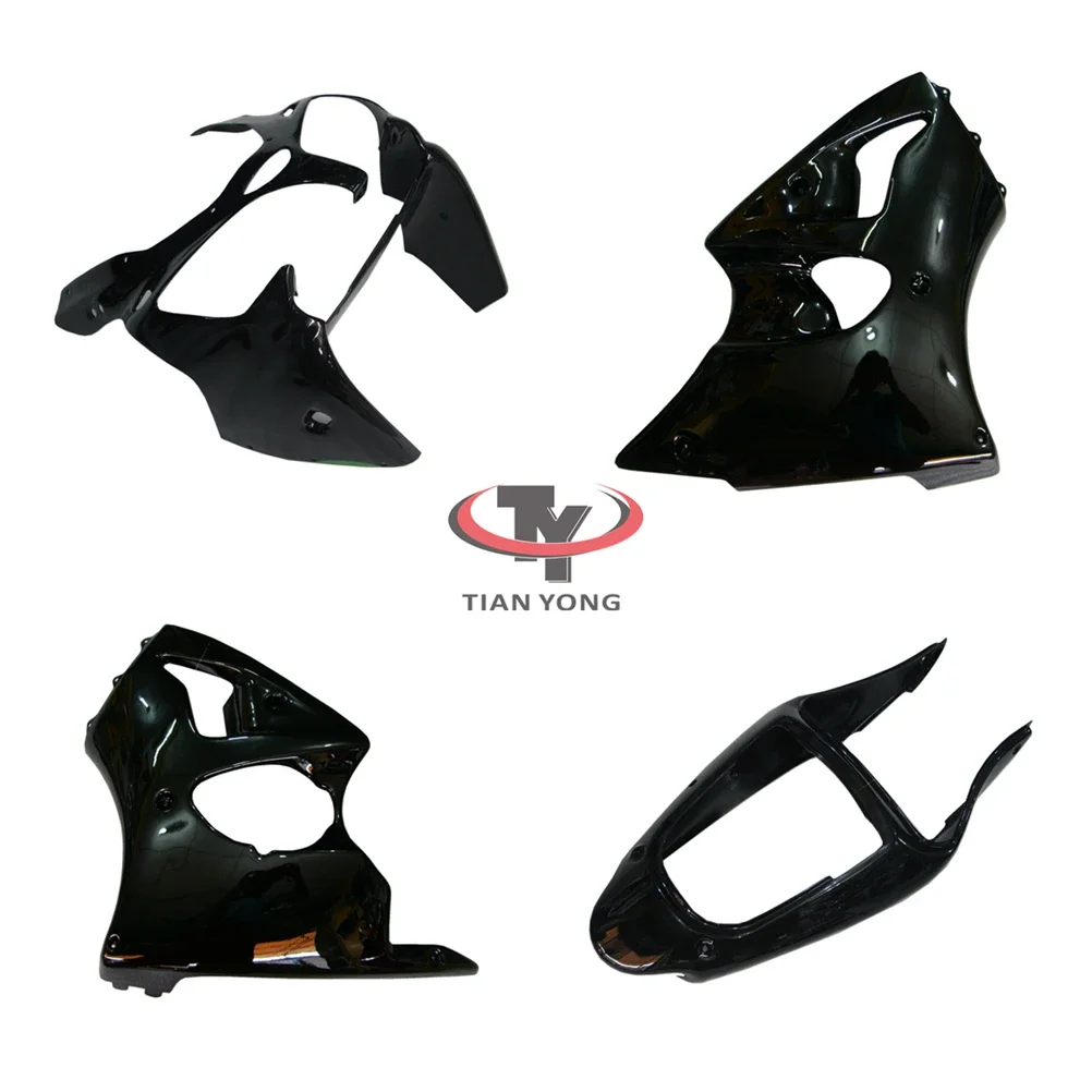 

Bright black Motorcycle For ZX6R 2000 2001 2002 ZX 6R 636 Bodywork Fairing Pack left right tail behind Side panel Injection