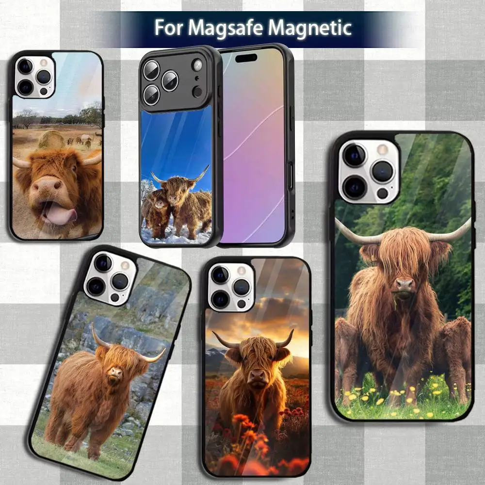 

Furry H-Highland C-CowS Phone Case For iPhone 13,12,15,17,11,16,14,Pro,Max,Plus,Mini,Magsafe,Magnetic Wireless Charging Case