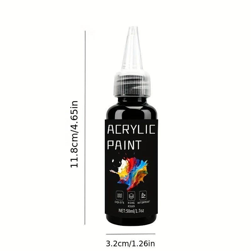 Acrylic Paint Set 6 Colors 50ml Art Supplies For Painting Canvas Wood Ceramic & Fabric Professional Artist Epoxy Resin Pigment view 6