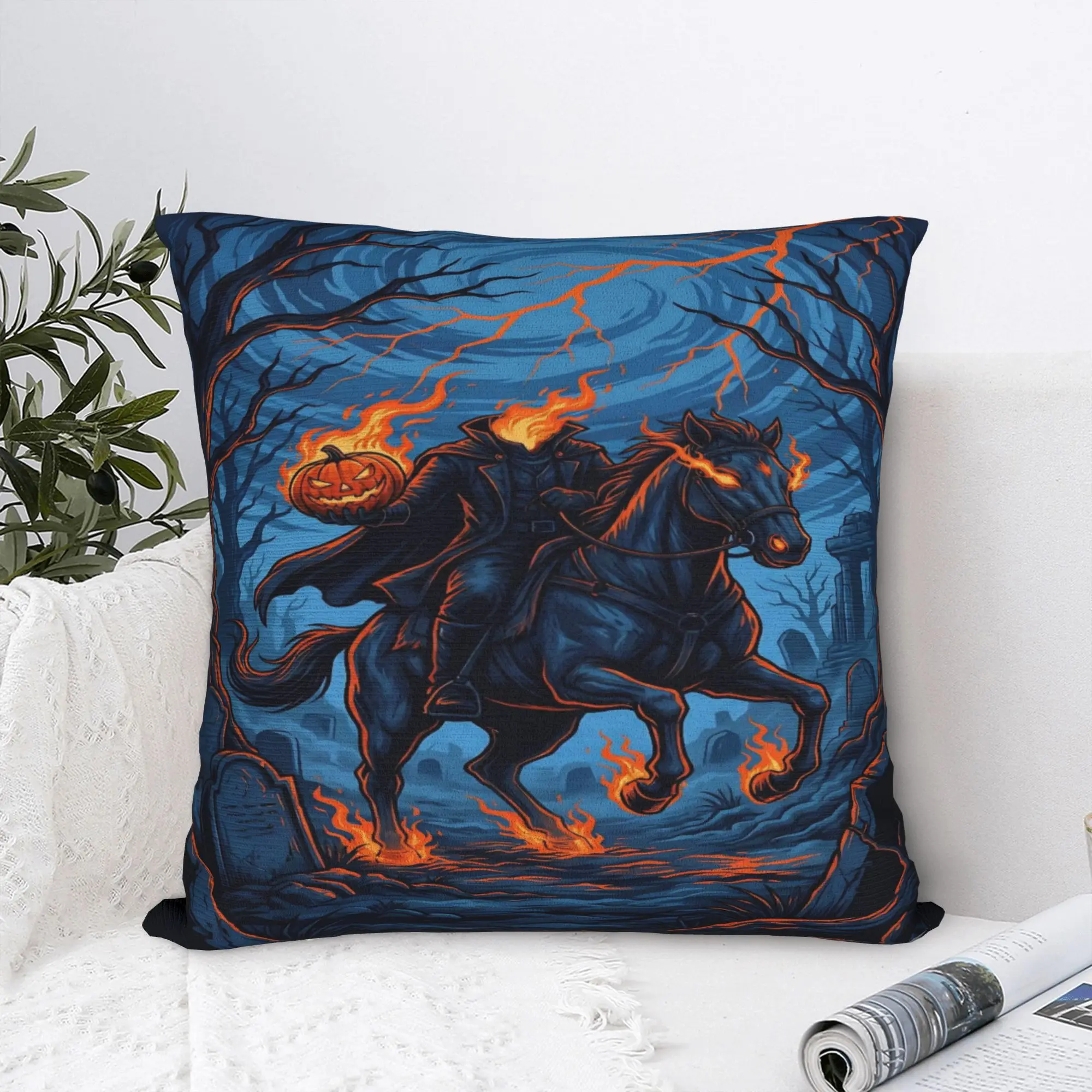 New Style Home Headless Horseman  Decoration Pillowcases Merch  Pillow Covers Zipper Multi Size