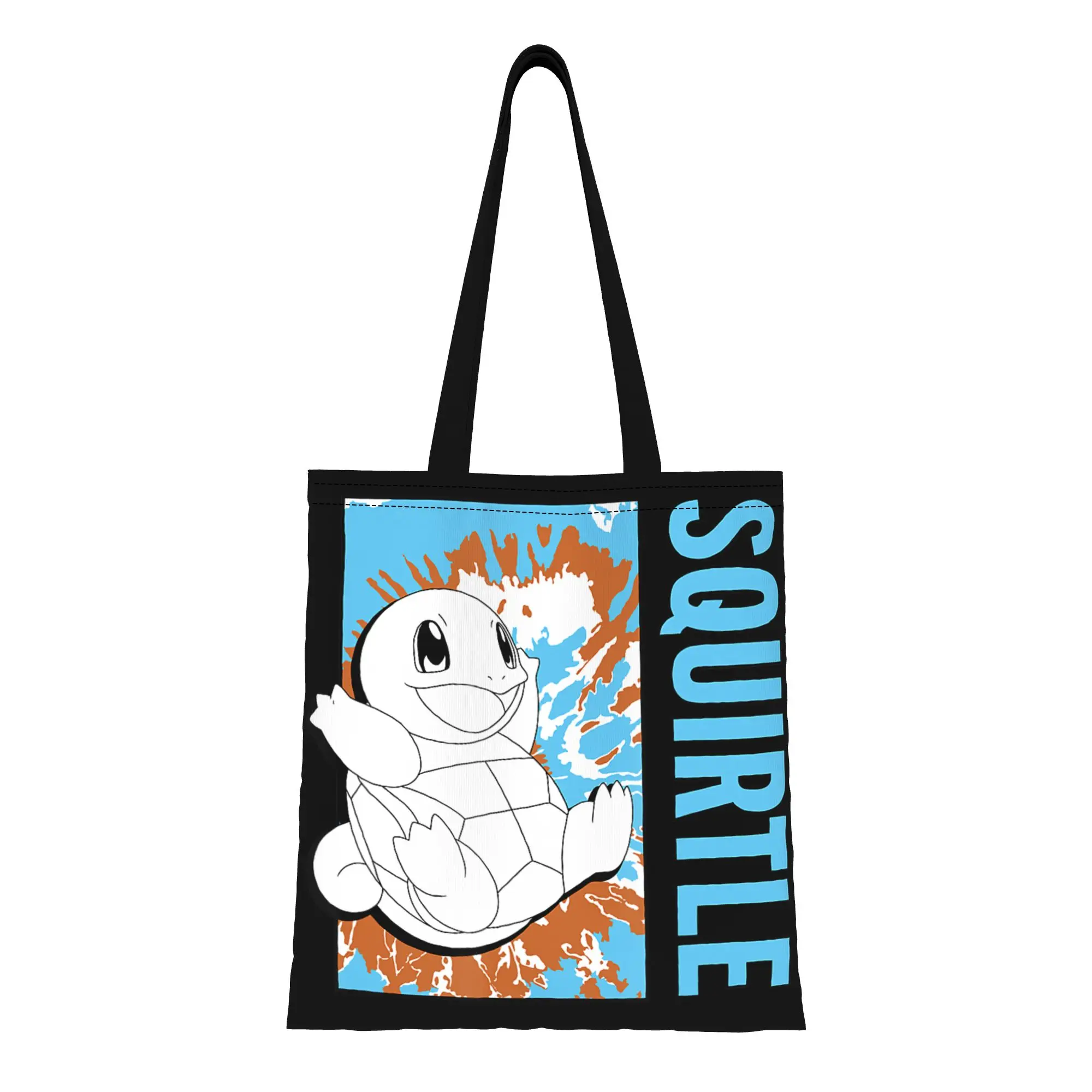 

Сумка-тоут из холщовой ткани с принтом покемона Сквиртла в стиле тай-дай, идеально подходит для путешествий, женская сумка с верхней ручкой, к началу учебного года.