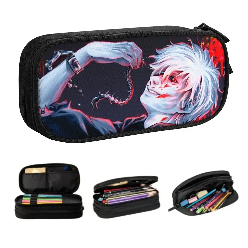 

Anime Tokyo Ghoul Kaneki Ke Capacity Pencil Pen Case Stationery Bag Pouch Holder Box Organizer for Teens Girls Adults Student