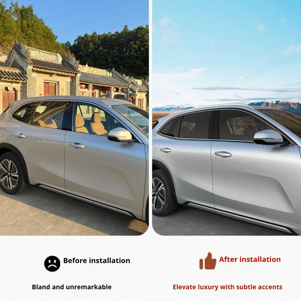 For Geely Galaxy Starship7 EM-i Blackout Window Trim, Black Decor Strip Exterior Mod Parts view 3