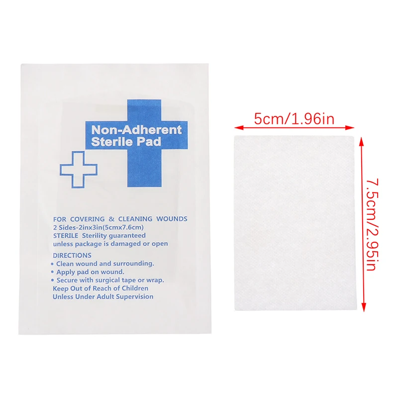 10 قطعة وسادة شاش طبية معقمة يمكن التخلص منها 5x7.5 سنتيمتر بشكل فردي من القطن الإسعافات الأولية مقاوم للماء تضميد الجروح لوازم العناية بالجروح #6