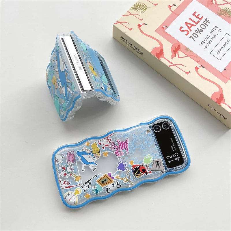 Alice\'s Adventures Wonderland Phone Case For Samsung Galaxy Z Flip zflip4 zflip5 Z Fold 3 4 5 6 Zflip6 zflip3 Disney Cover