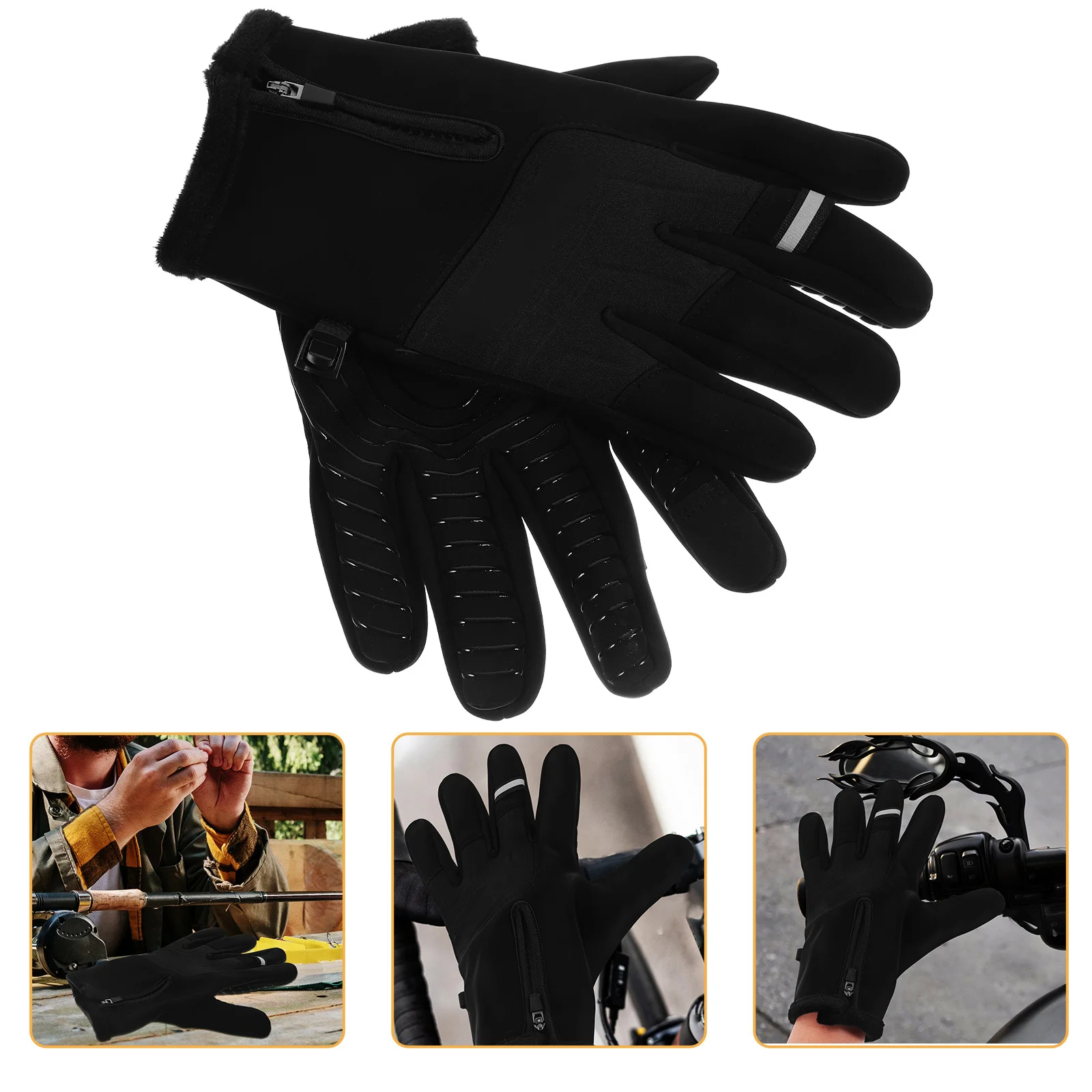 

1 Pair Bike For Winter Cycling For Men Screen Bike Gloves Windproof Outdoor Running Fishing Riding Gloves