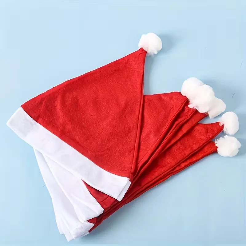 Rote Weihnachtsmützen für Erwachsene und Kinder, Vliesstoff, Weihnachtsmann, Weihnachtsmützen, Mütze, Frohe Weihnachten, Neujahr, Festival, Party-Dekoration