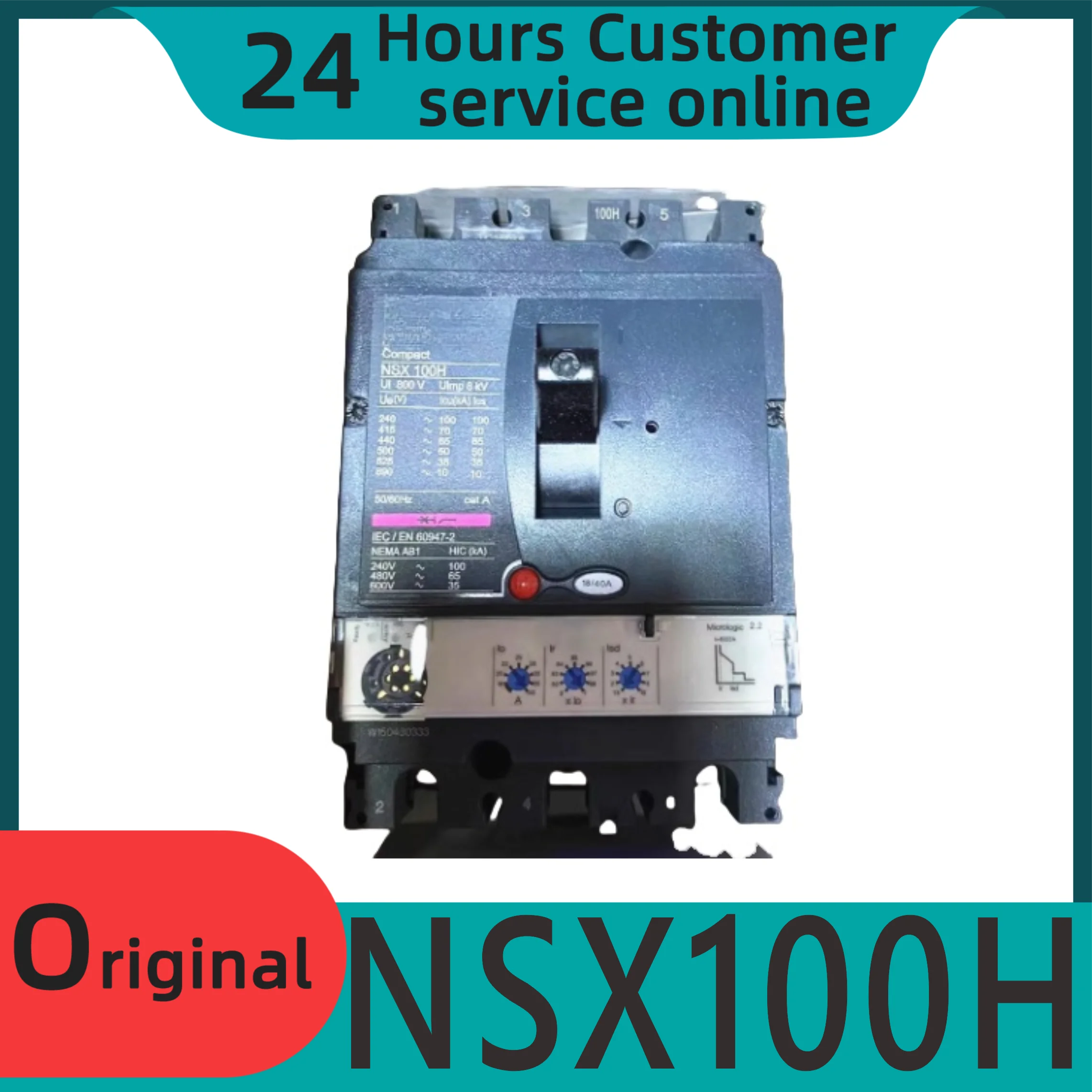 

New original NSX molded case circuit breaker NSX100H Mic2.2 40A 3P3D LV429792