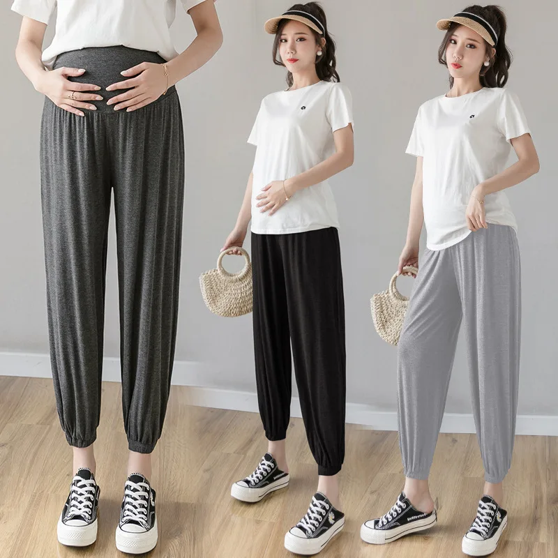 calcas-jogger-cropped-para-maternidade-calcas-soltas-e-casuais-para-primavera-e-verao-calcas-para-gravidez-ate-o-tornozelo-calcas-para-maternidade